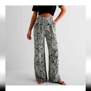 Express Stylist Super High Waist Wide Leg Satin Pant Womens 10